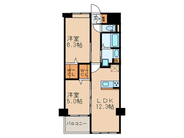 APエルテージ地行の物件間取画像